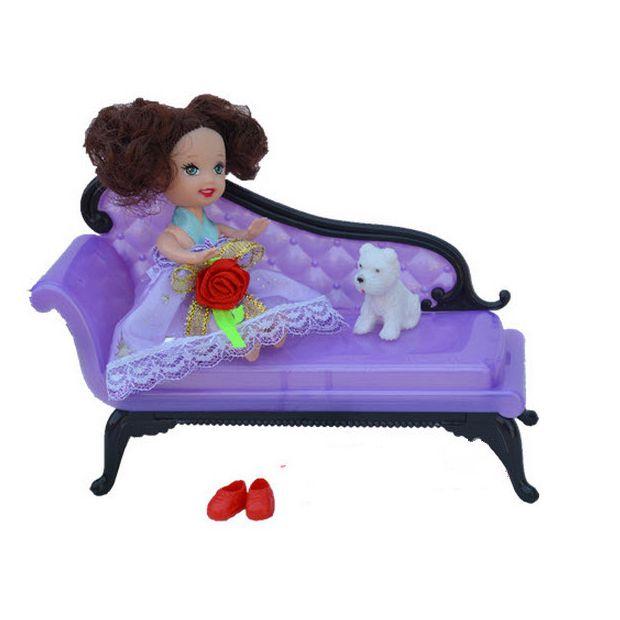 1/6 аксессуары для кукол, мини-кукольный домик, мебель, фиолетовый диван, диван для куклы Барби, детские игрушки, рождественский подарок для девочек
