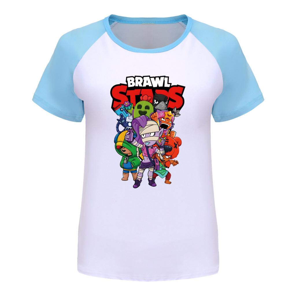 4094 Футболка с принтом Brawl Stars для мальчиков и девочек, с рукавами реглан