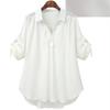 Женская летняя новая рубашка со средними рукавами, большой размер, свободный и тонкий, средний и длинный, универсальный топ