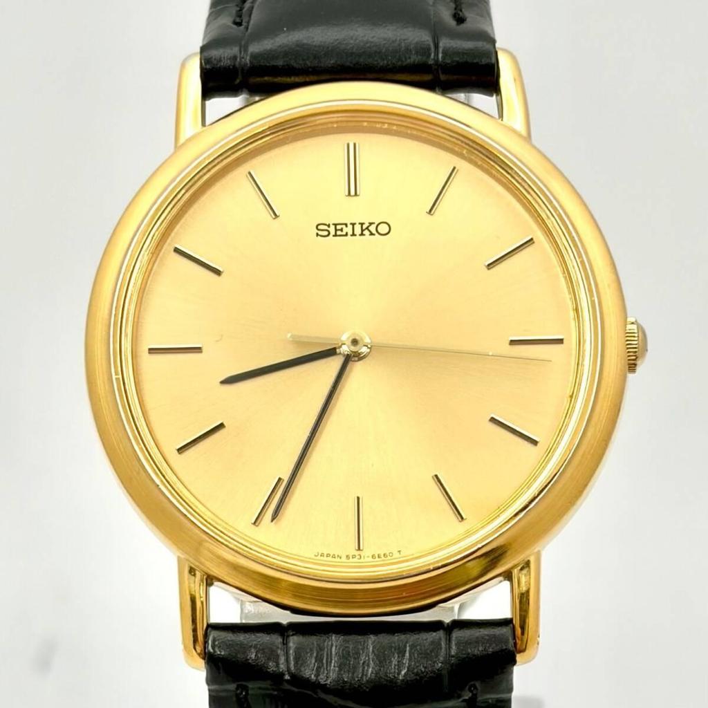 [Новый аккумулятор] Мужские часы SEIKO Золотые 5P31-6C90 972727 Новый ремешок
