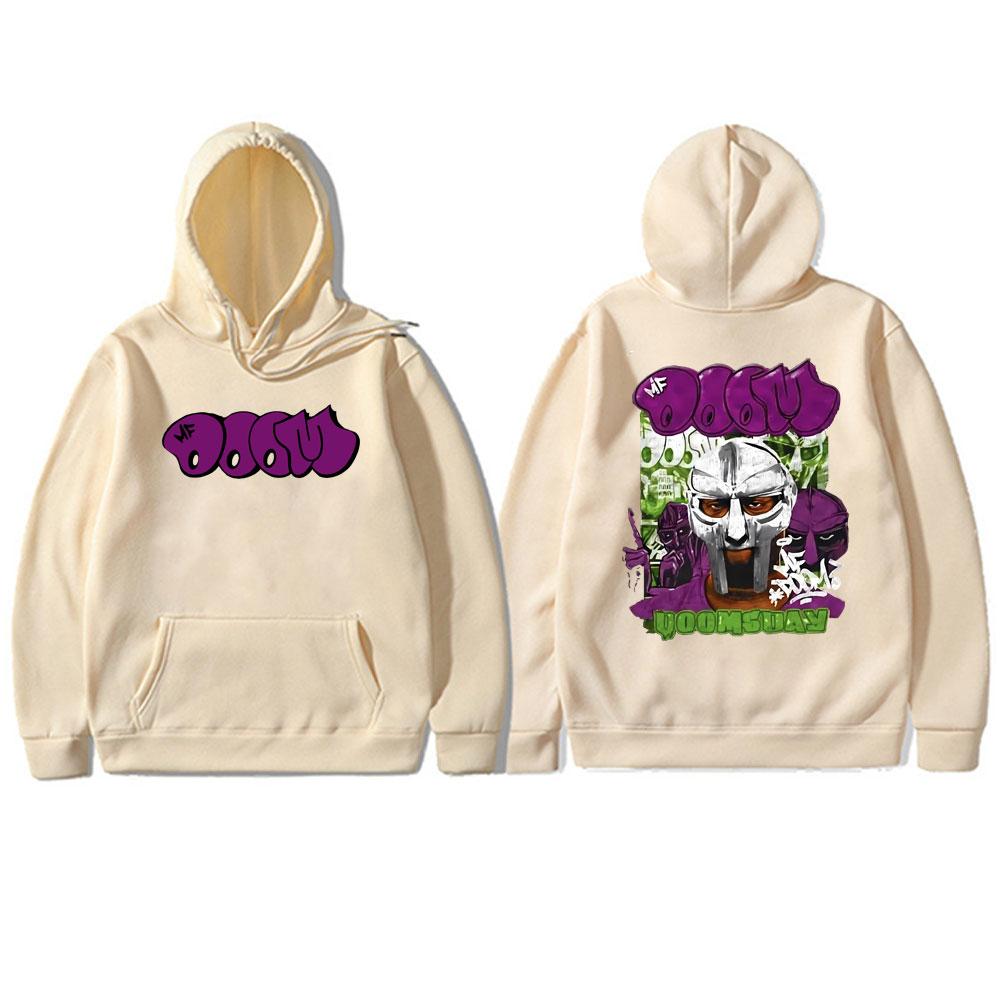 Rapper Mf Doom Madlib Madvillain Doomsday Double Sided Graphic Hoodie Male Hip Hop Pullover Hoodies Men Women Casual Sweatshirt