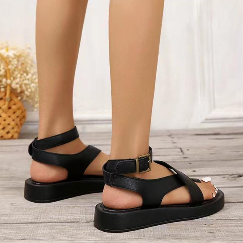 Fashion Women Summer Sandals 2024 New Clip Toe Buckle Strap Platform Sandal Roman Style Fashion Casual Ladies Shoes Zapatillas Mujer