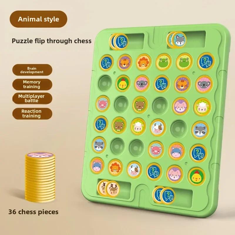 New Animal Flip Chess Board Games Classic Strategy Game Thinking Cognitive Parent Child Interactive Puzzle Christmas Party Toy