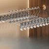 Home Seamless Trouser Rack with ClipsTrouser Hanger Adjustable Anti-slip Hanging Rack Stainless Steel Skirt Clip, Drying Clip