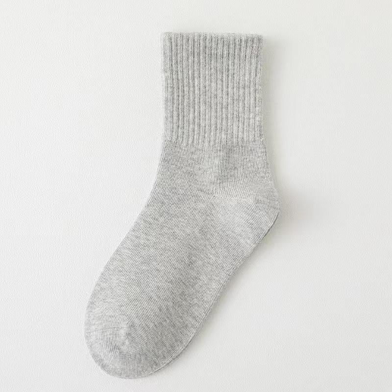 1 Pairs/ Pure Colour Soft Breathable Cotton Kids School Socks Girls Boys Casual Grey Black White Sports Children's Socks