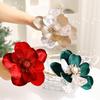 Artificial Poinsettia Flowers Christmas Tree Ornaments Velvet Glitter Magnolia Stems Floral Picks for Xmas New Year Party Wedding Crafts Wreath Decor