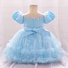 Baby Girl Party Dress Butterfly Sequin Fluffy Mesh Child Kids Clothing Toddler 1st Birthday Baptism Gown Flower Bridesmaid Dress