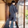 Kyoto Kimonomachi Original Navy and White Striped Cotton and Size Day Plus Sizes [KIMONOMACHI] Men's Jinbei, Linen, Small, Father's Gift, Loungewear,