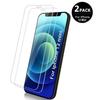 Tempered Glass - E.F.CONNECTION - for iPhone 12 Mini - Pack of 2 - Face ID Compatible - Transparent