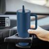 40 Oz Thermal Cup Stainless Steel Tumbler with Flip Straw Leakproof Insulated Travel Mug with Handle for Home Office Car