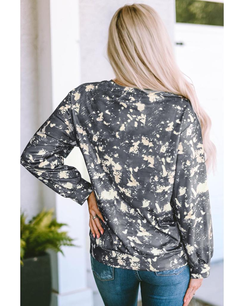 Azura Exchange Винтажный выбеленный топ с длинными рукавами в технике тай-дай