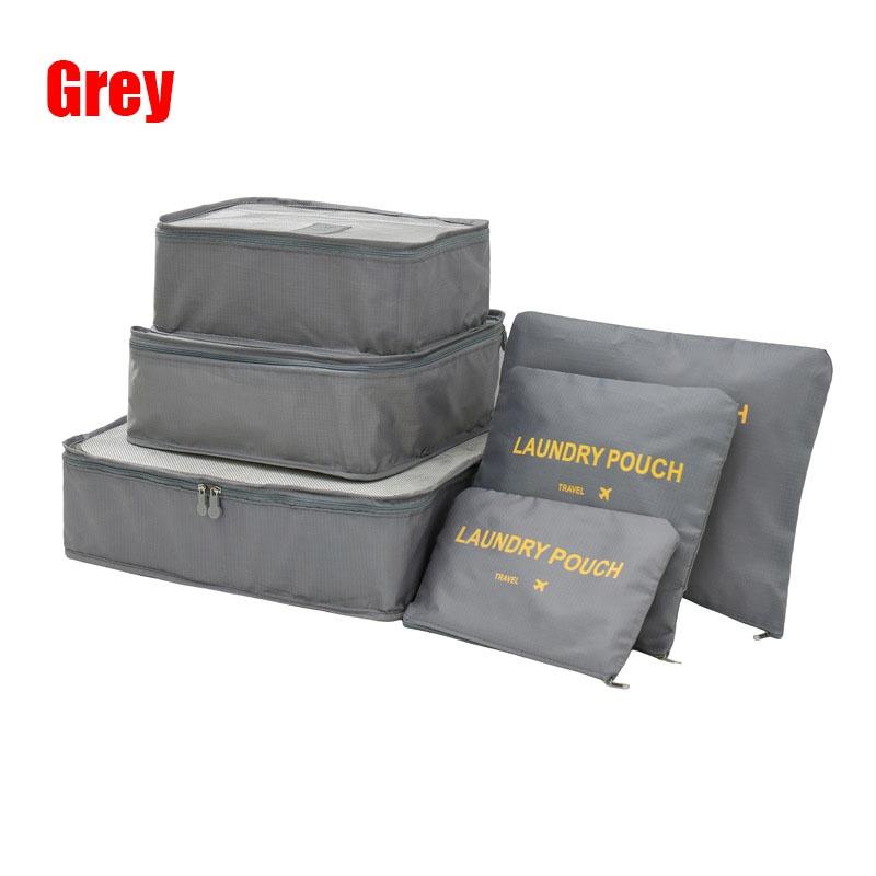 6 PCS Travel Storage Bag Set for Clothes Tidy Organizer Wardrobe Suitcase Pouch Travel Organizer Bag Case Shoes Packing Cube Bag