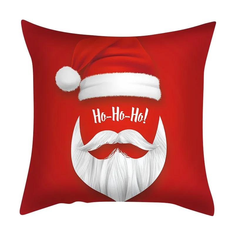 Christmas Set Luxury Home Decor Santa Claus Pattern Fashion Pillow Office Seat Cushion Cover