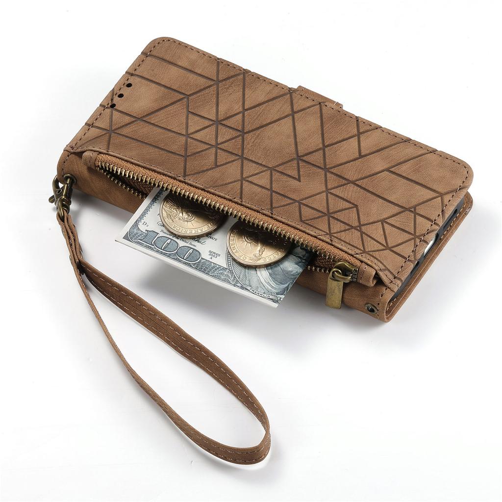 Wallet Zipper Purse Card Solt Leather Case For iPhone 14 15 Pro Max 13 Mini 12 11 SE 2022 X XR XS 8 7 Plus Strap Bag Book Cover
