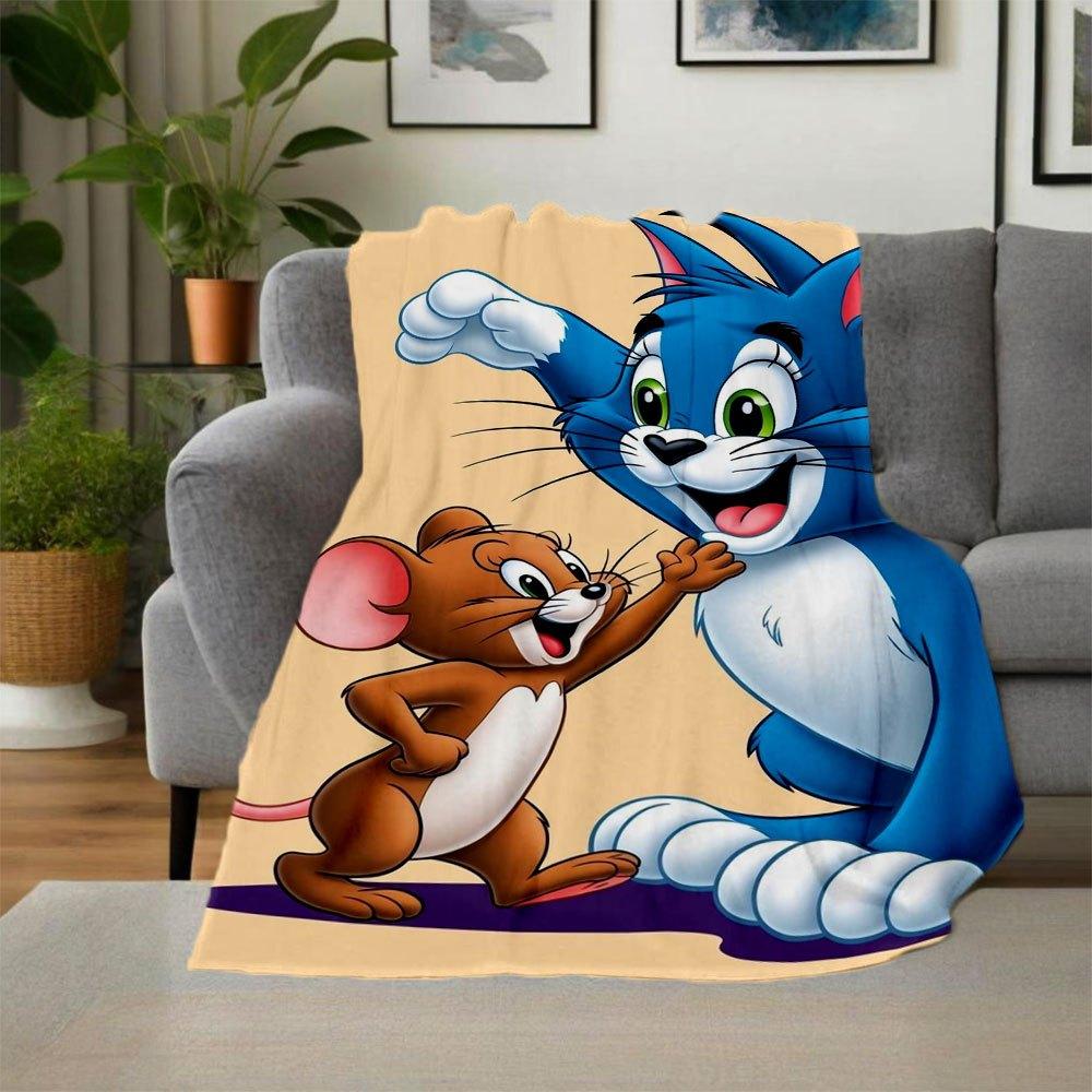 Tom and Jerry Kids Cartoon Wallpapers for PhoneBlanket Flannel Throw Blanket for Sofa, Bed, Travel, Camping, Office