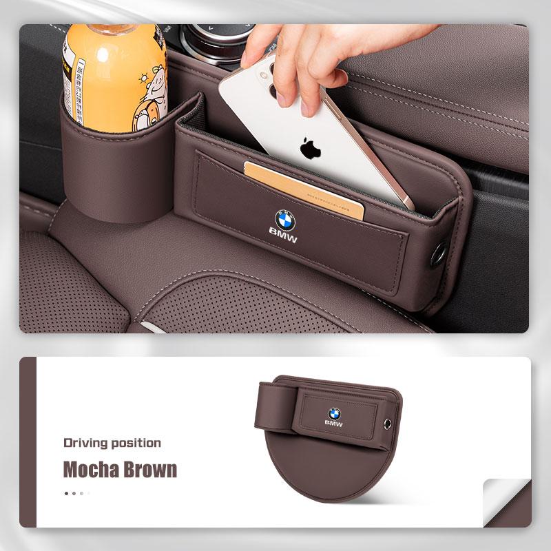 EBGU9 Leather Car Seat Gap Storage Box Cup Holder For BMW X1 X2 X3X5 X4 X6 X7 1 3 5 6 7 Series F40 E60 E90 F10 F15 F20 F30 G20 G30 G38