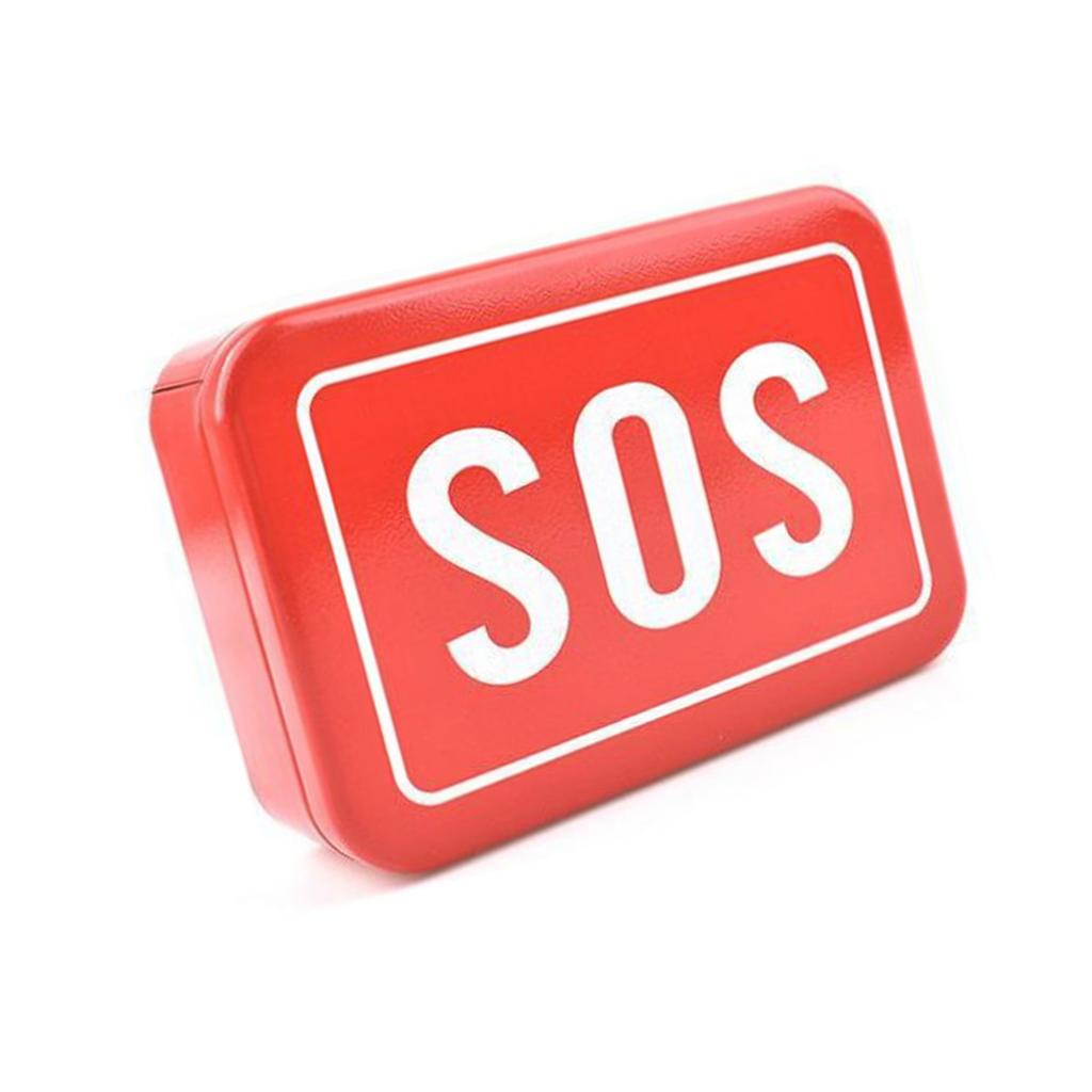 Маленький прямоугольный пустой ящик SOS Pattern Уличный инструмент Оборудование Железный ящик для хранения для кемпинга