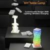 Складная RGB Настольная Лампа, Регулируемая Яркость, Динамическое Изменение Цвета, Мягкий Теплый Свет для Прикроватной Тумбочки, Ночного Использования