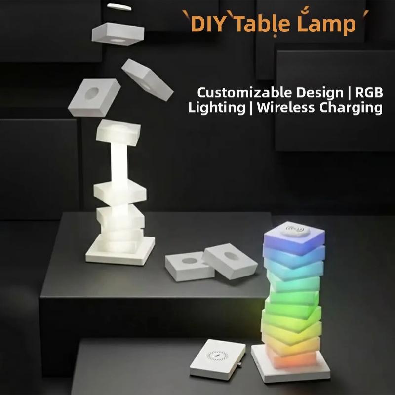 Складная RGB Настольная Лампа, Регулируемая Яркость, Динамическое Изменение Цвета, Мягкий Теплый Свет для Прикроватной Тумбочки, Ночного Использования
