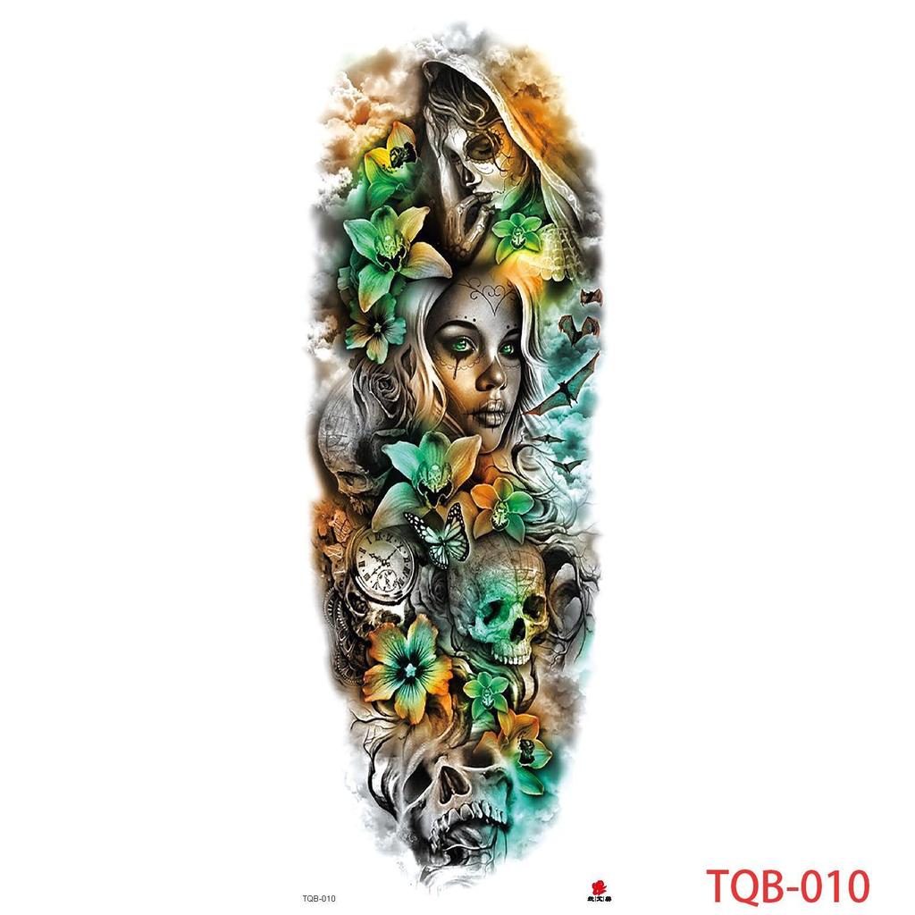 1 PC 480*170MM Large Temporary Tattoos Sleeve for Men Women Full Arm Selleve Tattoos Temporary Realistic Fake Wolf Tiger Lion Tattoo