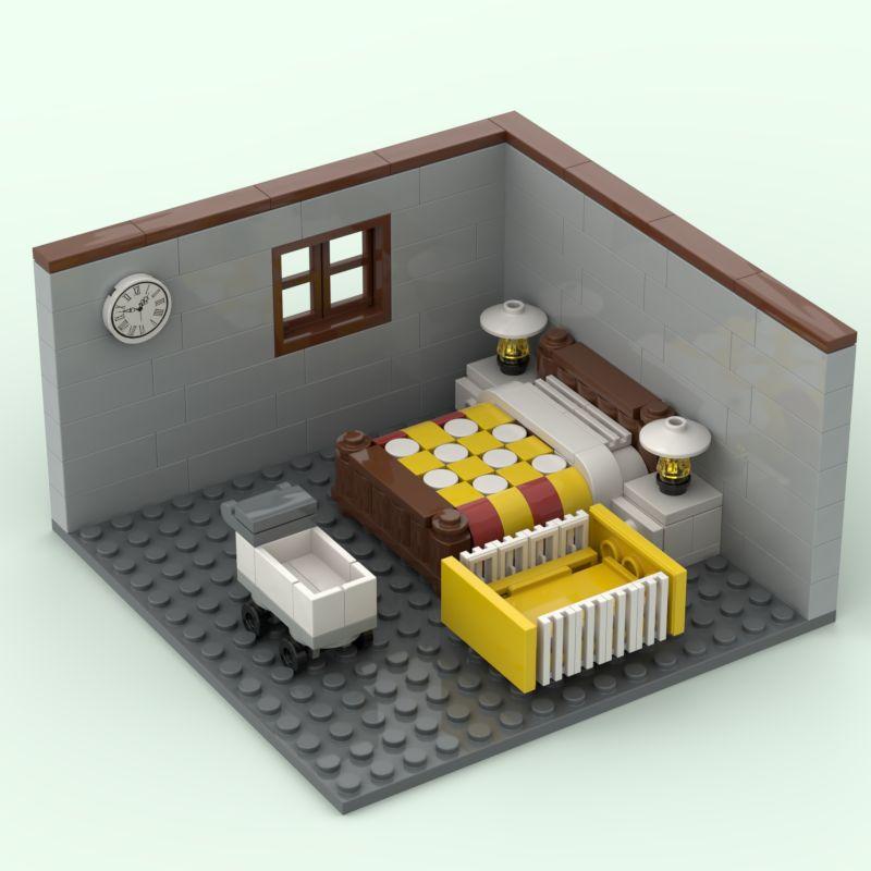 Панорамный вид Угловая комната Бар Кухня Сцена Сделай сам Сборка Праздничный подарок Украшение Строительный блок