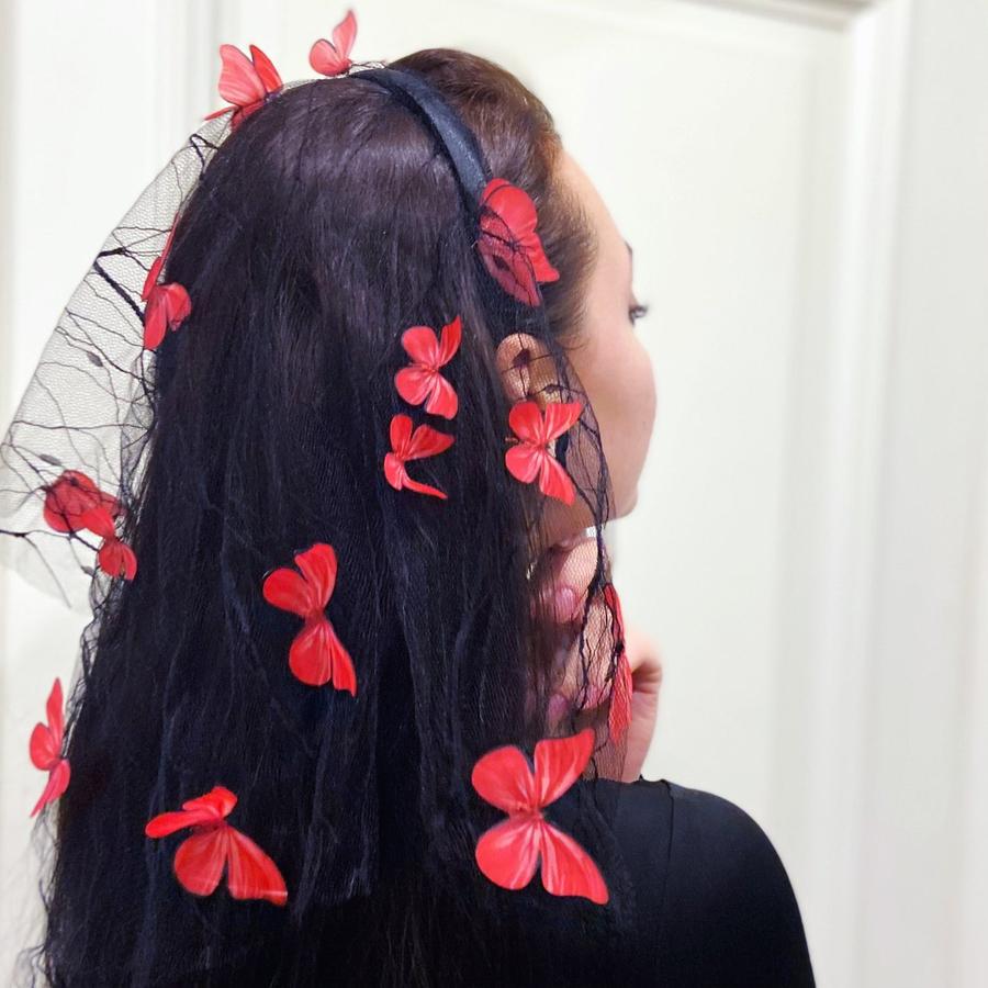 Желание Бабочка 3D Сетчатая Фата, Романтичный Церковный Наряд для Улицы