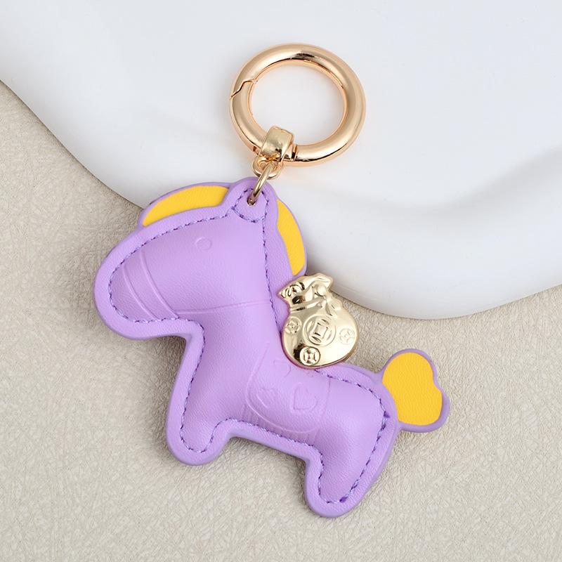 Creative Money Now Car Keychain Mini Book Bag Pendant Delicate Leather Female Pony Key Chain Gift