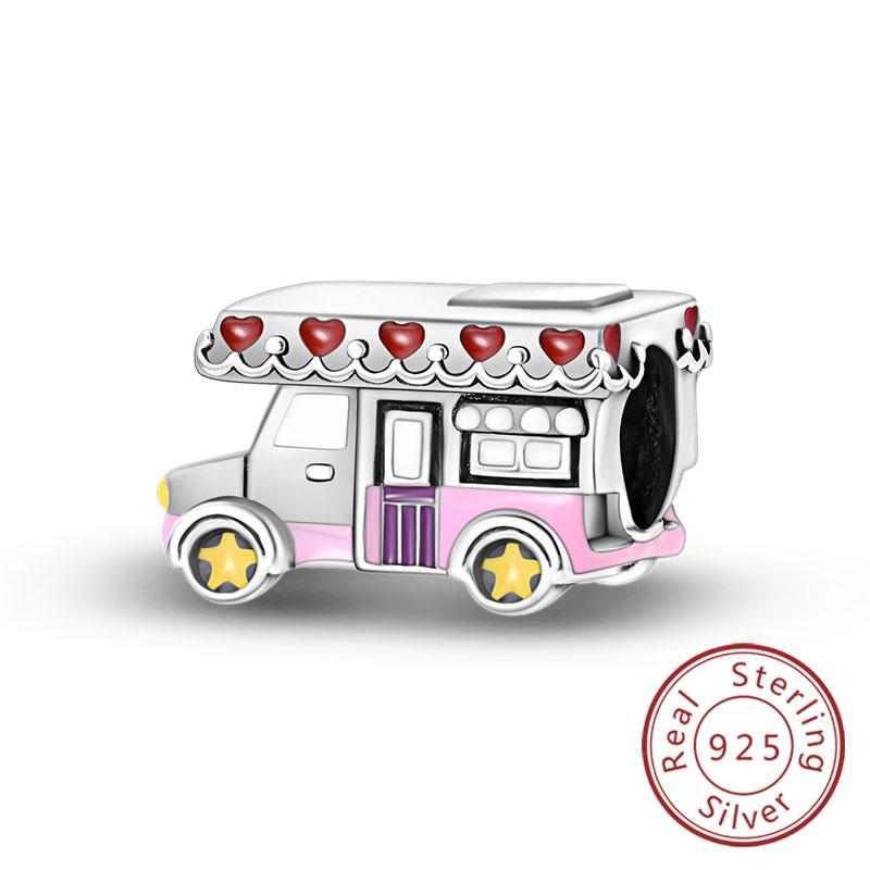 Оригинальные шармы-бусины Медь Эйфелева башня Париж Машина Карта Замок Шармы для путешествий Подходят для подвесок-браслетов Женщины DIY Изготовление ювелирных изделий