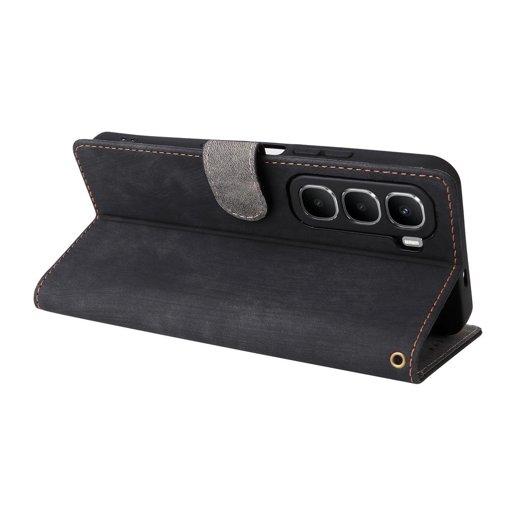 Для Infinix Hot 60 5G/Hot 60i 4G Чехол-кошелек с RFID-блокировкой из искусственной кожи, чехол для телефона-подставка с ремешком