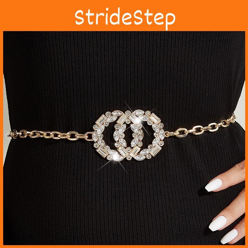 Стразы Большое Стекло Двойная Круглая Пряжка Ochain Регулируемая Пряжка Подвеска