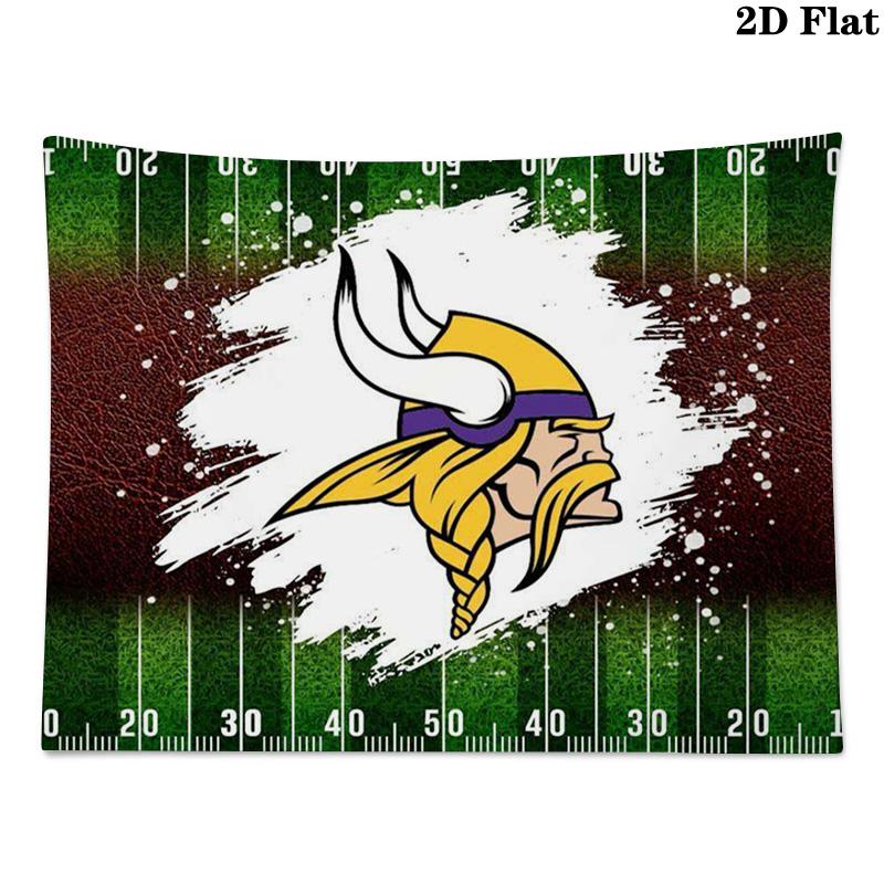 Minnesota Vikings Logo Wall Tapestry Aesthetic Wall Hanging Printed Fabric Blanket Decorative Tapestries for Bedroom Living Room Home Decor