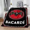 Плед с принтом логотипа Bacardi Wine Модный Теплый Красивый Фланелевый Мягкий И Удобный Домашний Дорожный Плед Подарок На День Рождения
