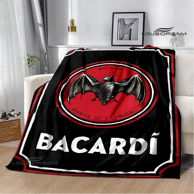 Плед с принтом логотипа Bacardi Wine Модный Теплый Красивый Фланелевый Мягкий И Удобный Домашний Дорожный Плед Подарок На День Рождения