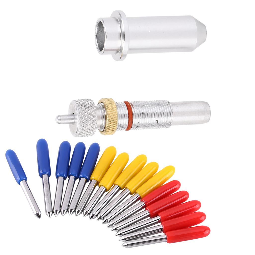 15pcs Tungsten Steel Plotter Cutter Blade Cutting Tool 30, 45, 60 Degree with Holder