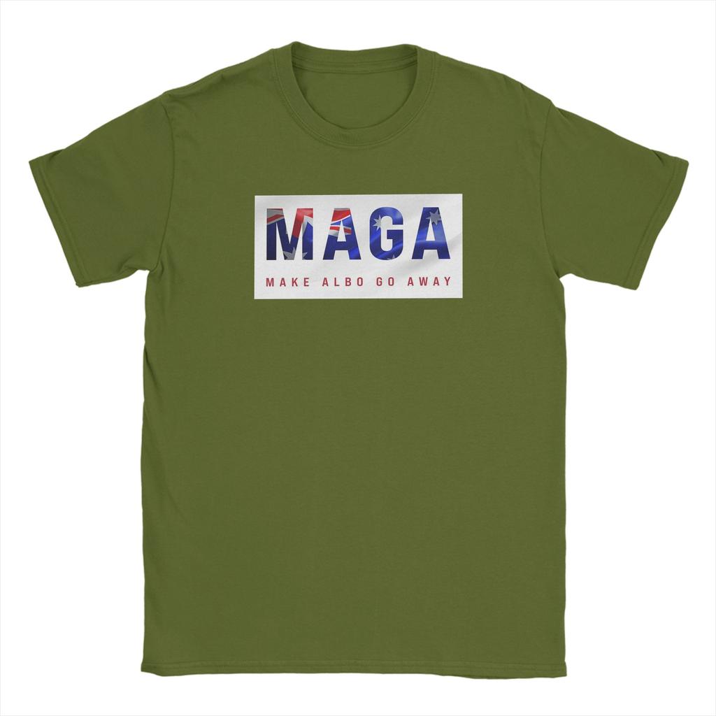 MAGA Make Albo Go Away Футболка для мужчин Винтажные футболки из чистого хлопка с круглым вырезом и коротким рукавом Одежда больших размеров