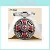Red Cross Knight Vintage Round Alloy Key Holder For Party And Holiday Gifts