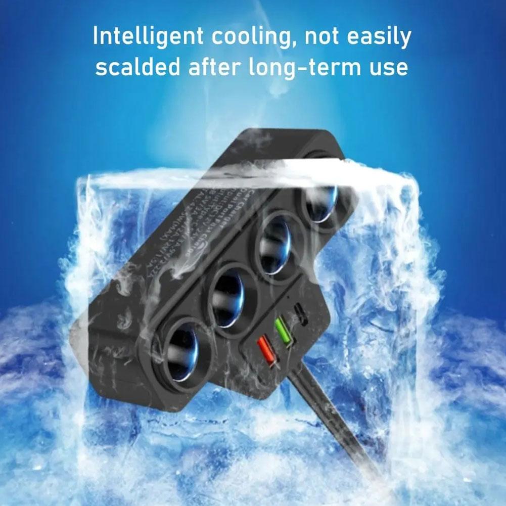 120w 4 In 1 3 Usb Car Charger Fast Charging Plug Adapter 24v Fast Splitter Charger Plug 12v O9r9