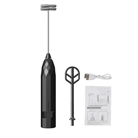 Electric Stirrer Milk Frother Handheld Stainless Steel Mixer Low Noise Rechargeable Electric Coffee Household Egg Whisk