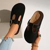 Fashion Women Slip On Mules Shoes New Trend Summer Comfortable Colors Shoes 2025 Anti-slip Round Toe Flats Buckle Slippers Slides Women