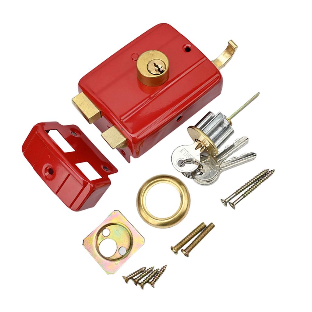 Винтажный стиль противовзломный дверной замок Сверхпрочный железный дверной замок Легко установить Традиционный дверной замок для домашней безопасности