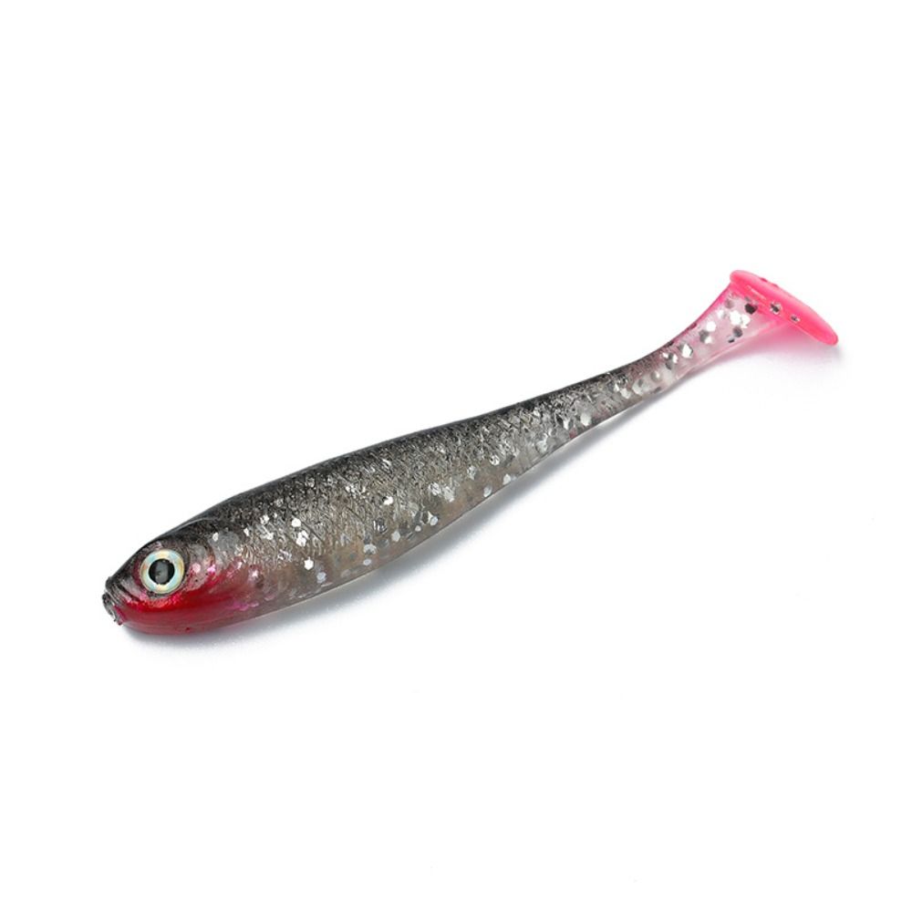 5PCS Artificial T-tail Soft Bait Silicone Jigging Wobblers Paddle Tail Swimbaits  Pike