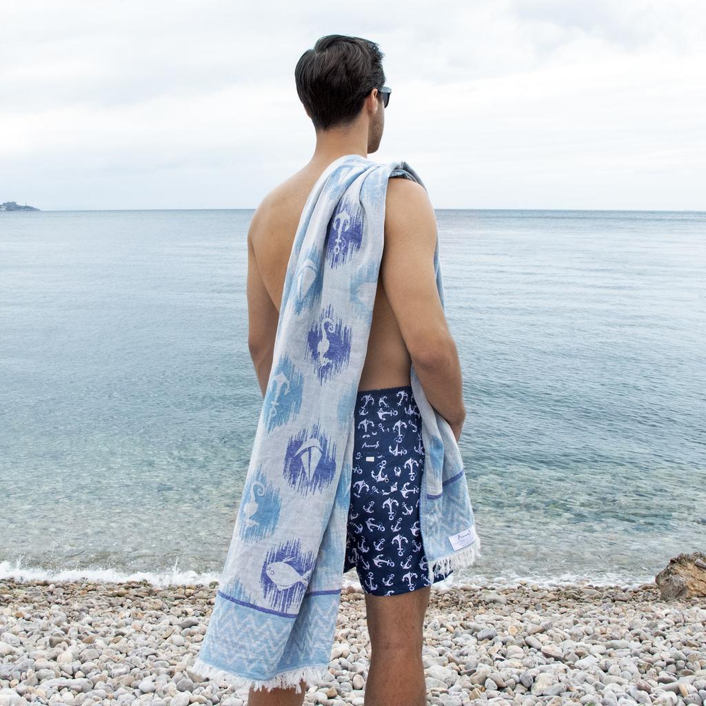 Anemoss Turkish Beach Towel 39 x 70 100% Cotton Extra Large Turkish Peshtemal