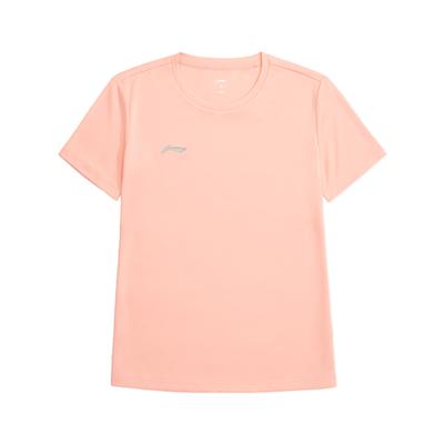 Футболка Li Ning Sports Lifestyle Series, однотонная, с круглым вырезом, удобная, универсальная, дышащая, с коротким рукавом, женская, розовая, ATSU872-3
