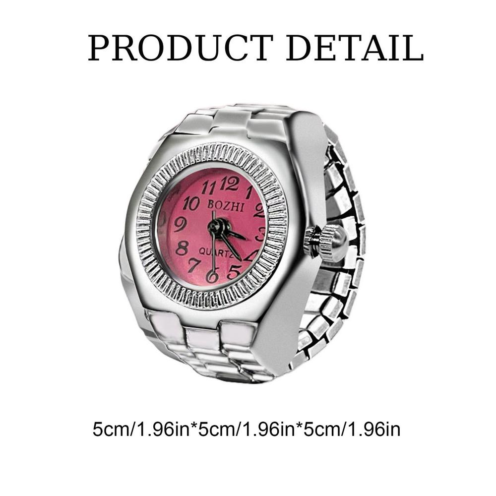 Винтажные часы в стиле панк на палец, мини-часы из сплава с эластичным ремешком, кольца для пары, ювелирные часы, ретро, ​​римские кварцевые часы, кольцо