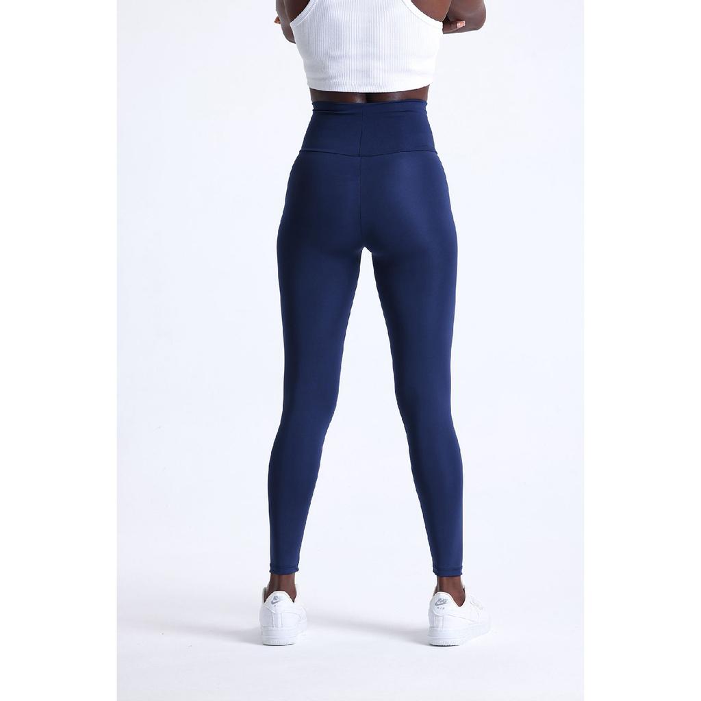 Navy Blue Cross Belt Push-up Slimming High Waist 1 Size Slimming Tights