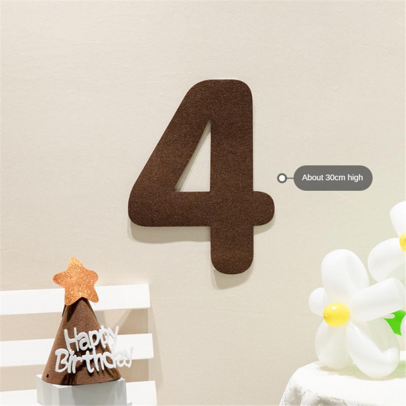 Фетровый баннер на день рождения, шариковая веревка, фетр, цифровой декор для вечеринки в честь Дня Рождения, детский подвесной флаг, тянущий цветок, принадлежности для детского душа