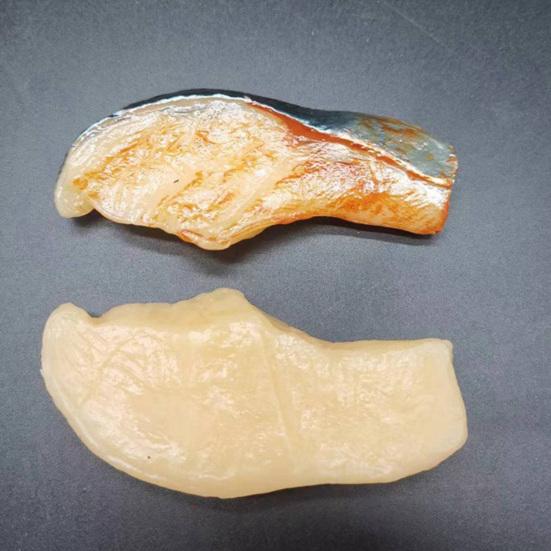 5Pcs Simulation Fish Meat Model Realistic Fake Fish Block Steak Ornament Photo Prop Lifelike Pretend Play Food Figurine Showcase Display Decoration