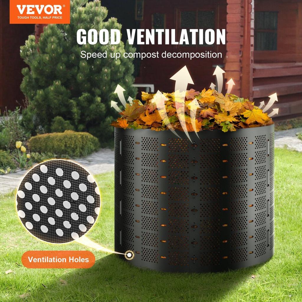 Compost Bin 832.8 L, Outdoor Expandable Composter, Easy to Setup & Large Capacity Composting Bin, Fast Creation of Fertile Soil