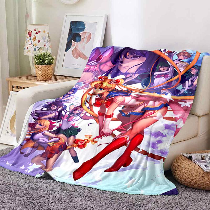Сейлор Мун, аниме, модное фланелевое пушистое флисовое одеяло с рисунком монстра, подарок для детей и взрослых, диван, путешествие