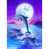 5D DIY Diamond Painting Full Round Animal Dolphin Diamond Embroidery Painting Cross Stitch Kit Home Decoration Rhinestone Gift
